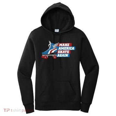 Make America Skate Again Red White And Blue Distressed Gift Women's Hoodie