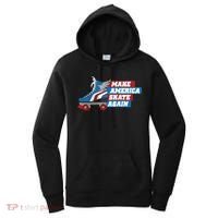 Make America Skate Again Red White And Blue Distressed Gift Women's Hoodie thumb 0
