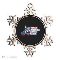 Make America Skate Again Red White And Blue Distressed Gift Ornament thumb 0