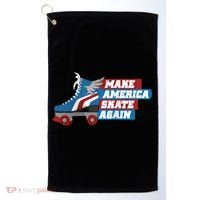 Make America Skate Again Red White And Blue Distressed Gift Golf Towel thumb 0