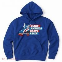 Make America Skate Again Red White And Blue Distressed Gift Hoodie thumb 0