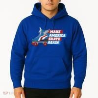 Make America Skate Again Red White And Blue Distressed Gift Hoodie thumb 2