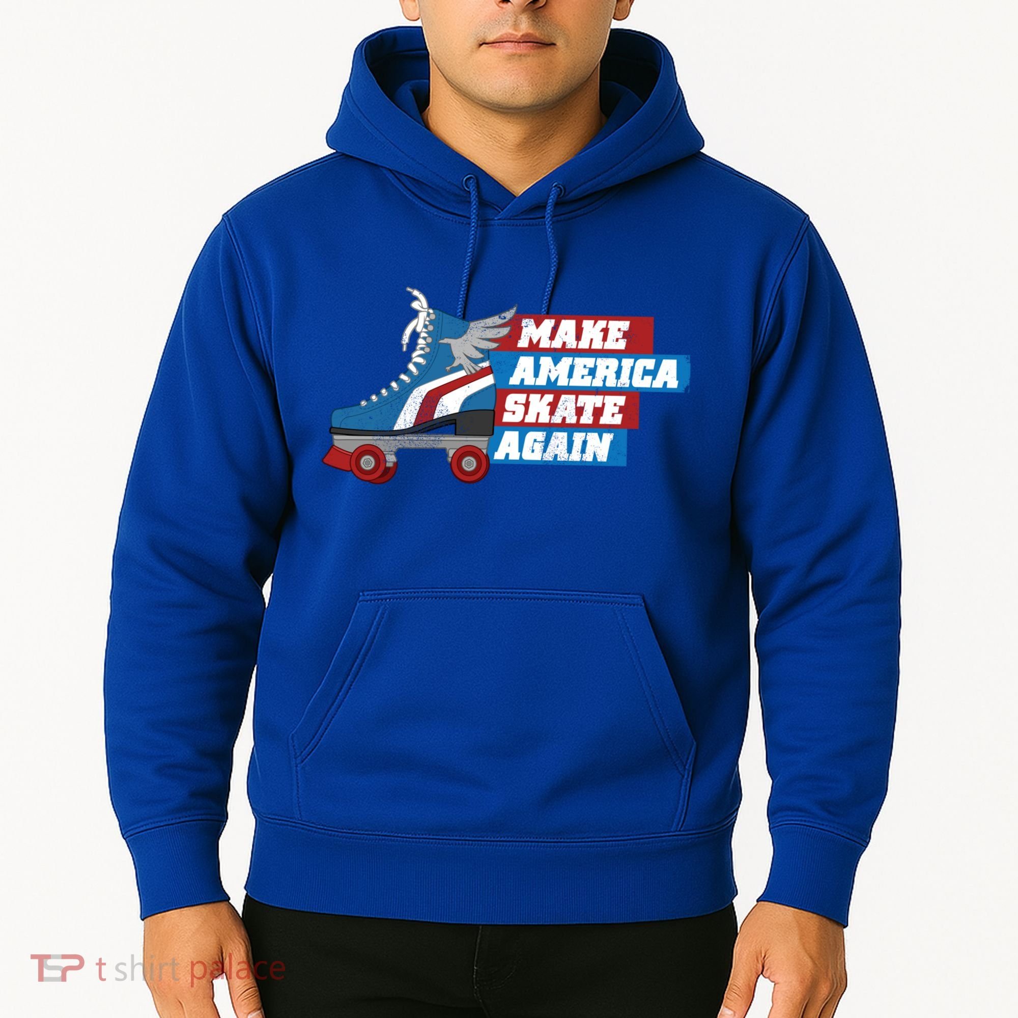 Make America Skate Again Red White And Blue Distressed Gift Hoodie
