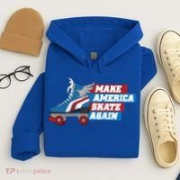 Make America Skate Again Red White And Blue Distressed Gift Hoodie thumb 4