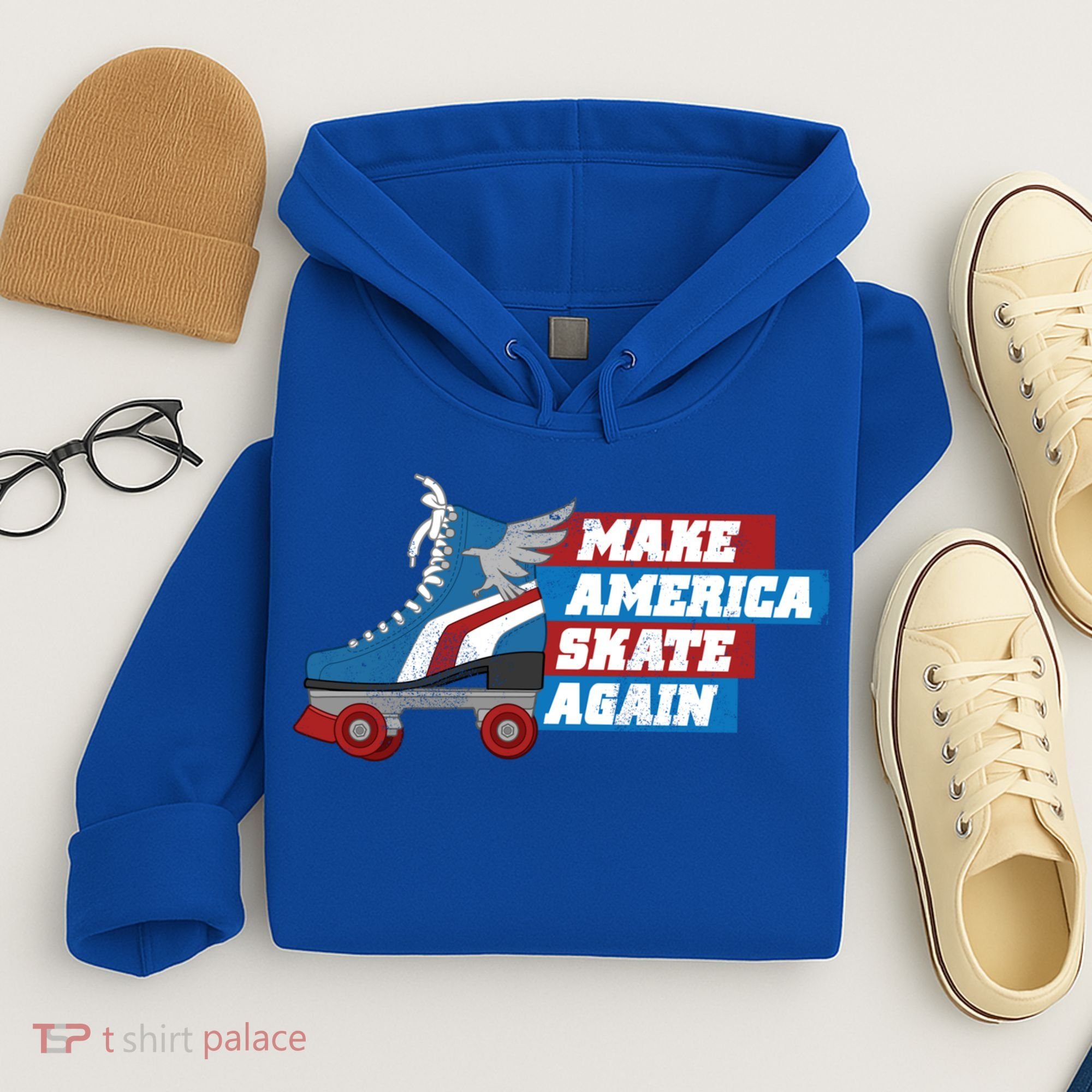 Make America Skate Again Red White And Blue Distressed Gift Hoodie