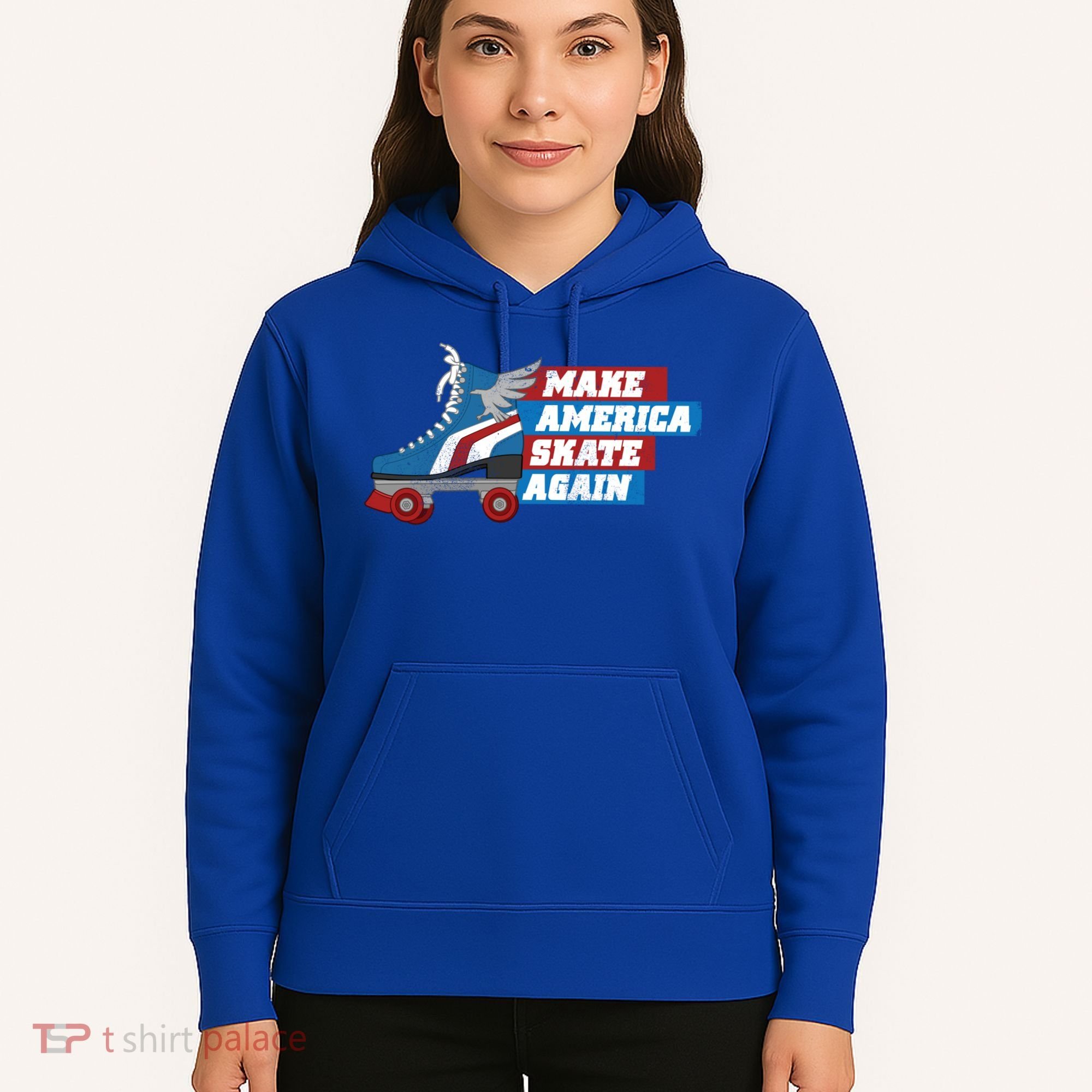 Make America Skate Again Red White And Blue Distressed Gift Hoodie
