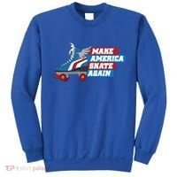 Make America Skate Again Red White And Blue Distressed Gift Sweatshirt thumb 0
