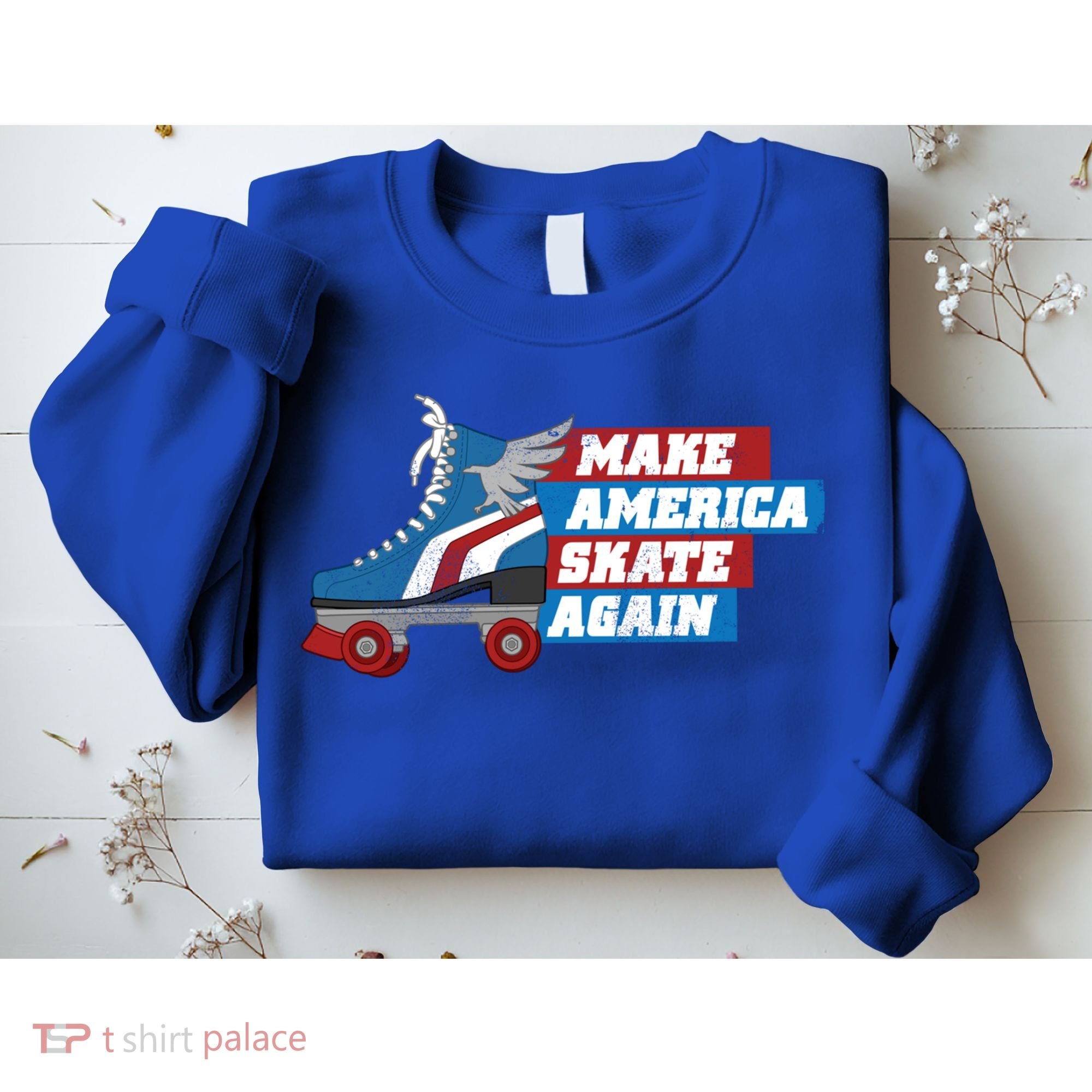 Make America Skate Again Red White And Blue Distressed Gift Sweatshirt