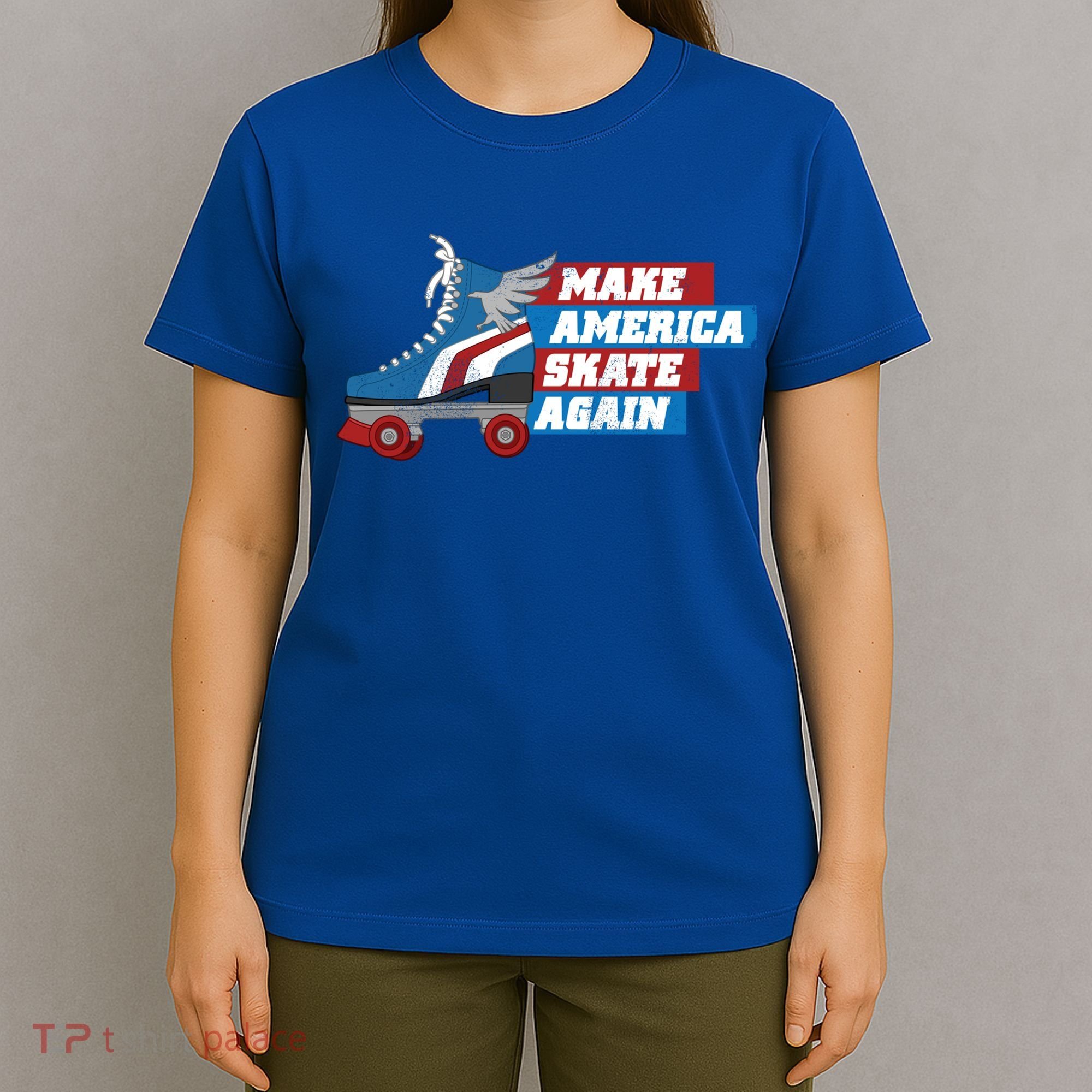 Make America Skate Again Red White And Blue Distressed Gift T-Shirt