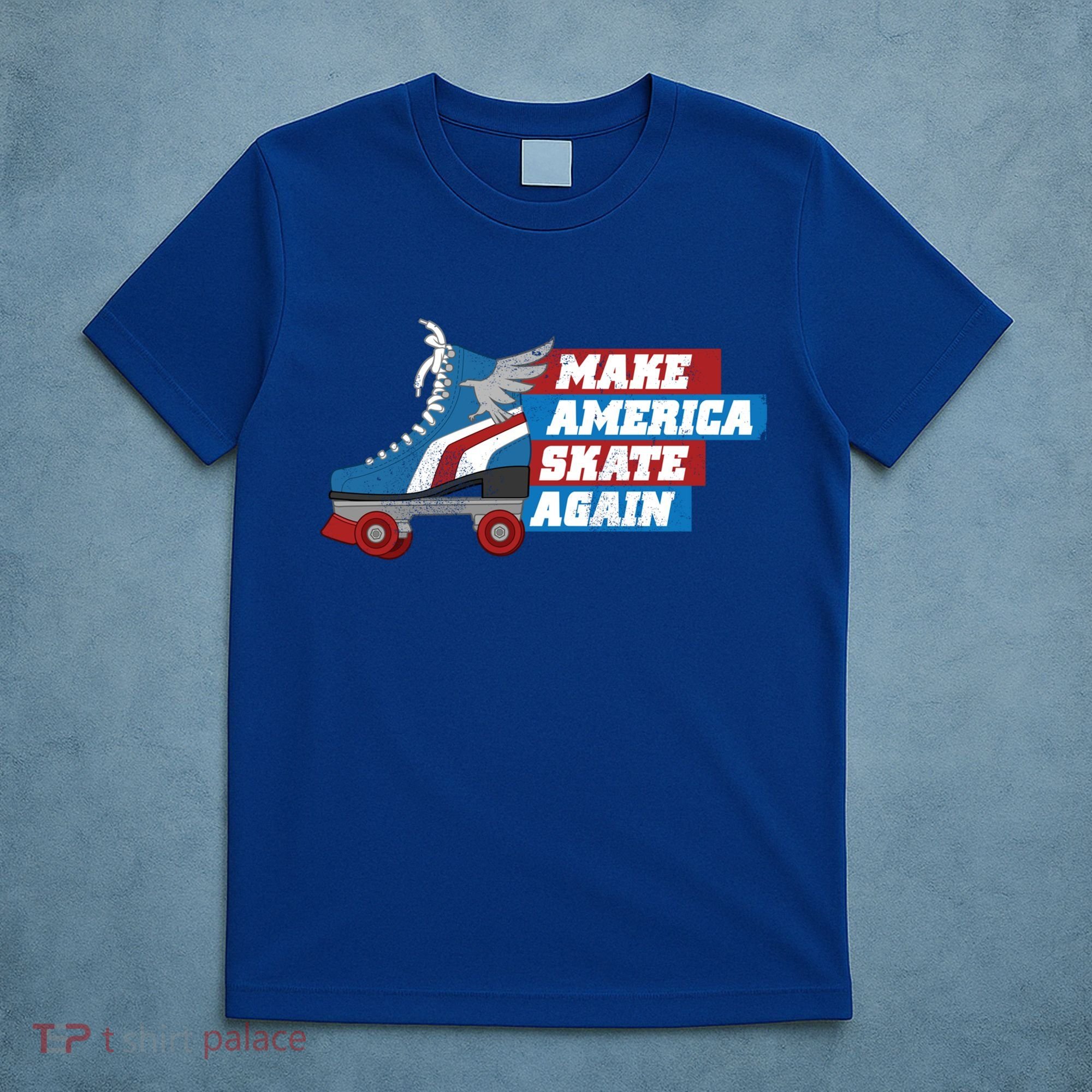 Make America Skate Again Red White And Blue Distressed Gift T-Shirt