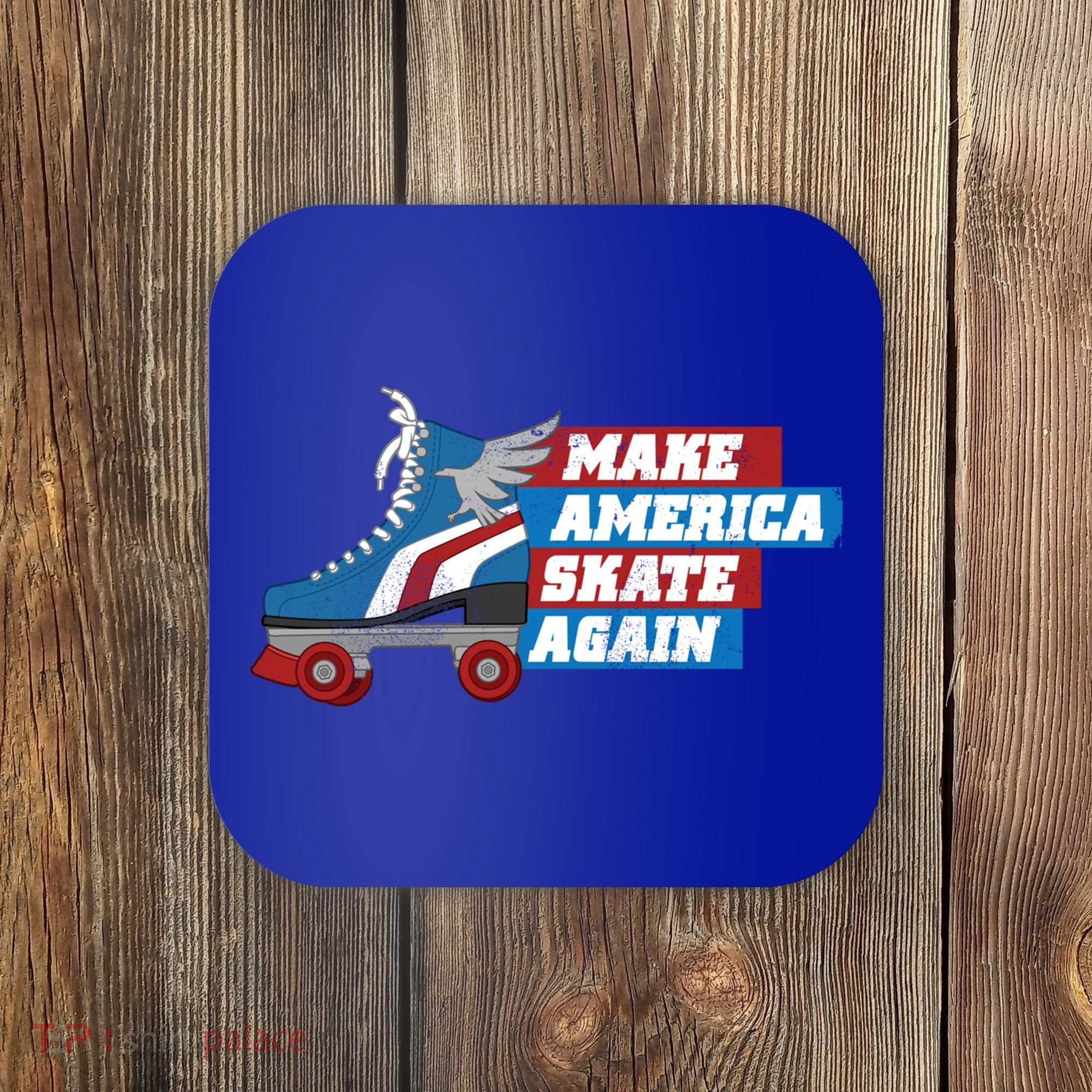 Make America Skate Again Red White And Blue Distressed Gift Coaster