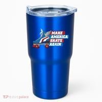 Make America Skate Again Red White And Blue Distressed Gift Tumbler thumb 0