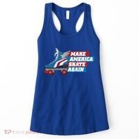 Make America Skate Again Red White And Blue Distressed Gift Women's Tank Top thumb 0