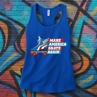Make America Skate Again Red White And Blue Distressed Gift Women's Tank Top thumb 3