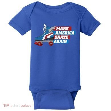 Make America Skate Again Red White And Blue Distressed Gift Baby Bodysuit