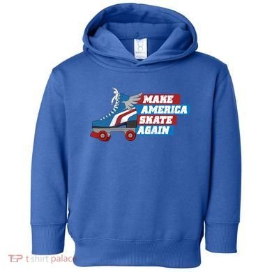 Make America Skate Again Red White And Blue Distressed Gift Toddler Hoodie