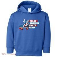Make America Skate Again Red White And Blue Distressed Gift Toddler Hoodie thumb 0