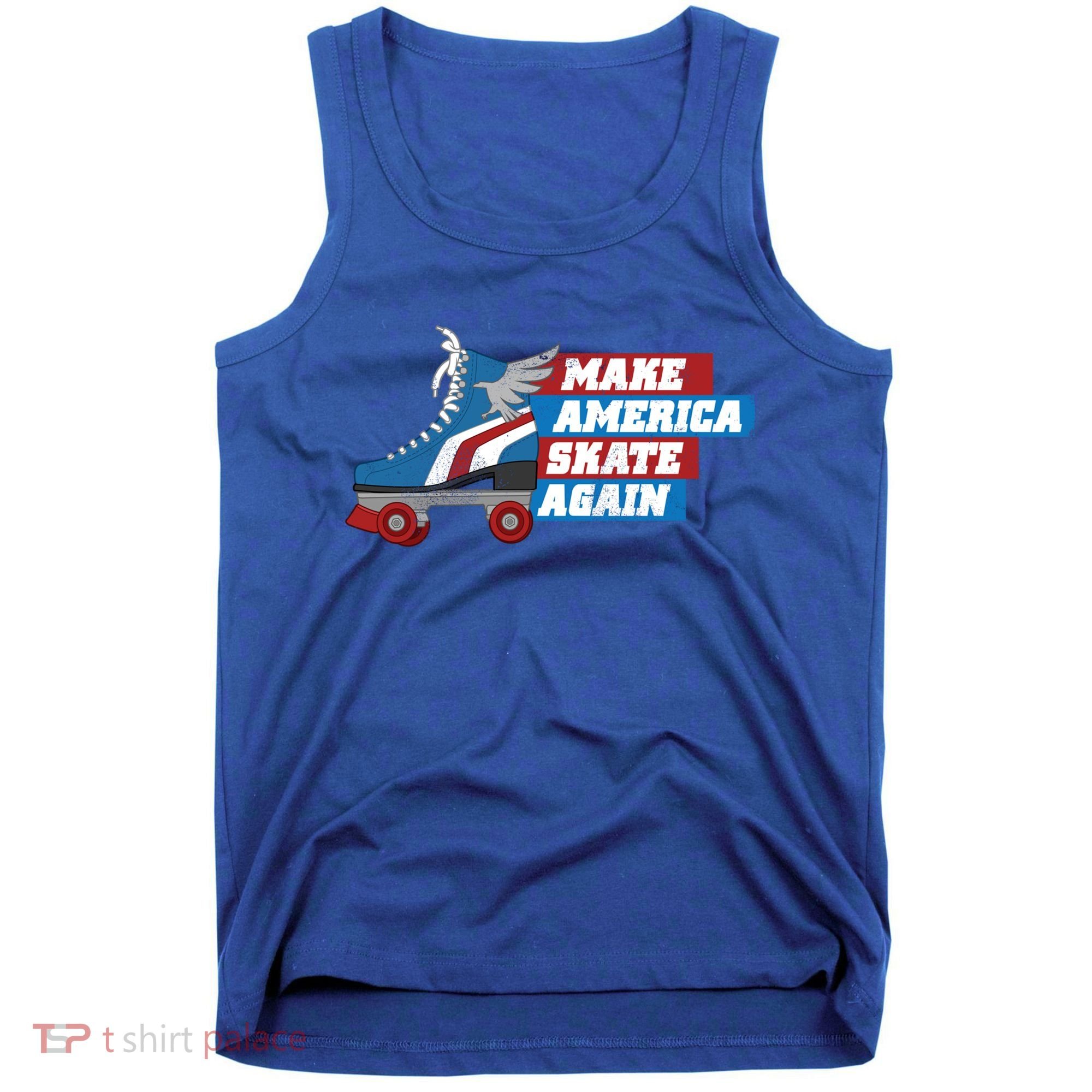 Make America Skate Again Red White And Blue Distressed Gift Tank Top