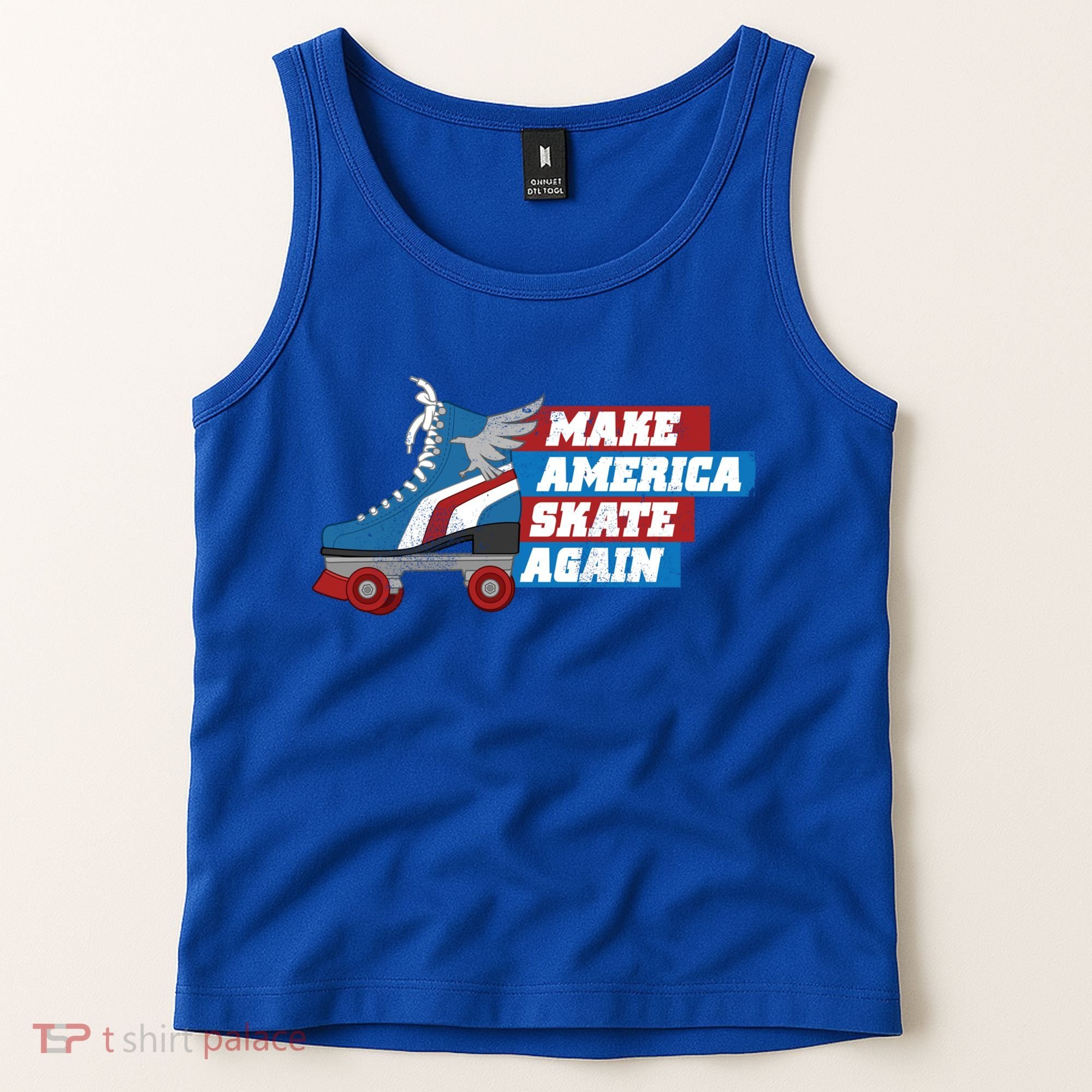 Make America Skate Again Red White And Blue Distressed Gift Tank Top