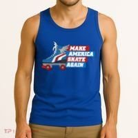 Make America Skate Again Red White And Blue Distressed Gift Tank Top thumb 3