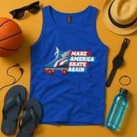 Make America Skate Again Red White And Blue Distressed Gift Tank Top thumb 4