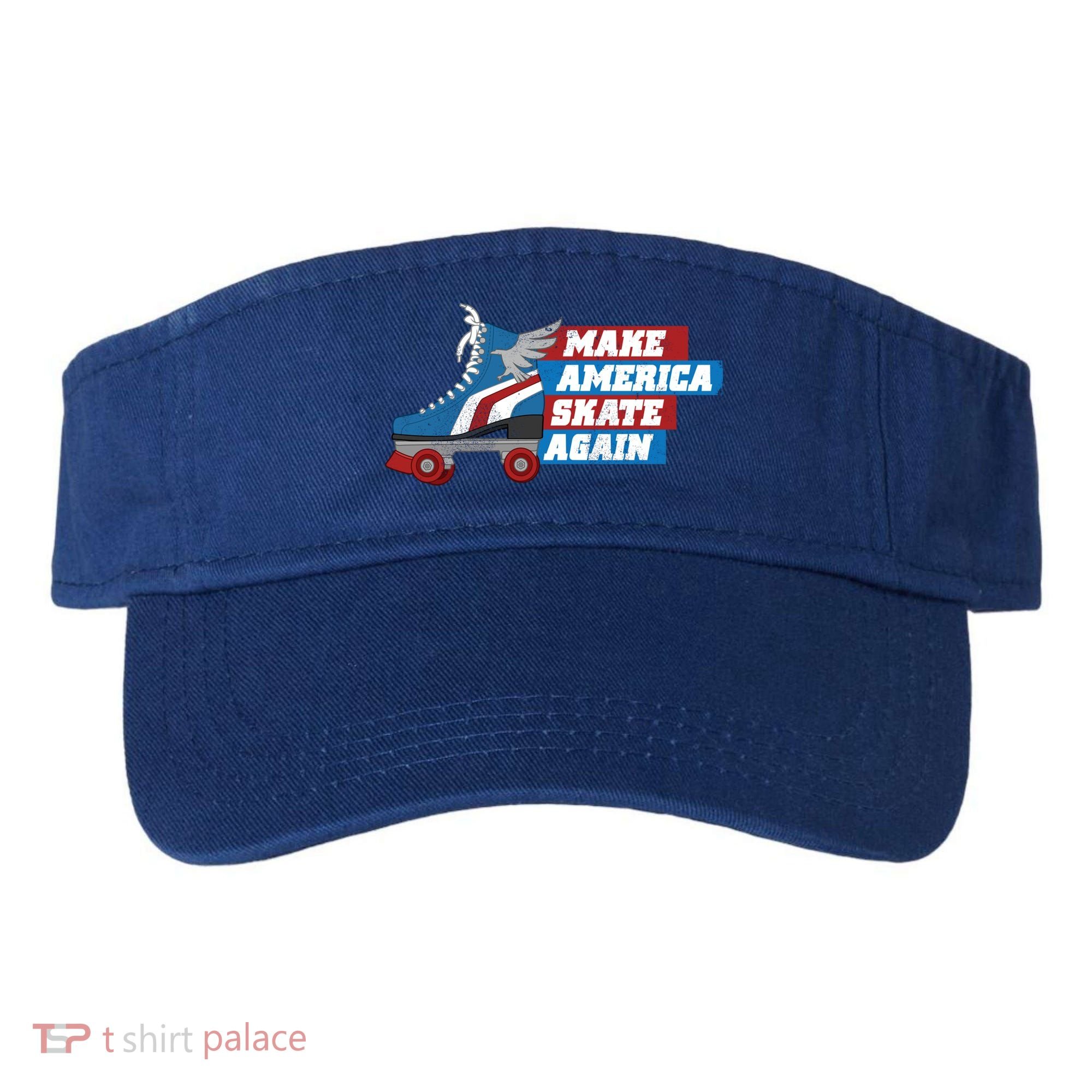 Make America Skate Again Red White And Blue Distressed Gift Visor