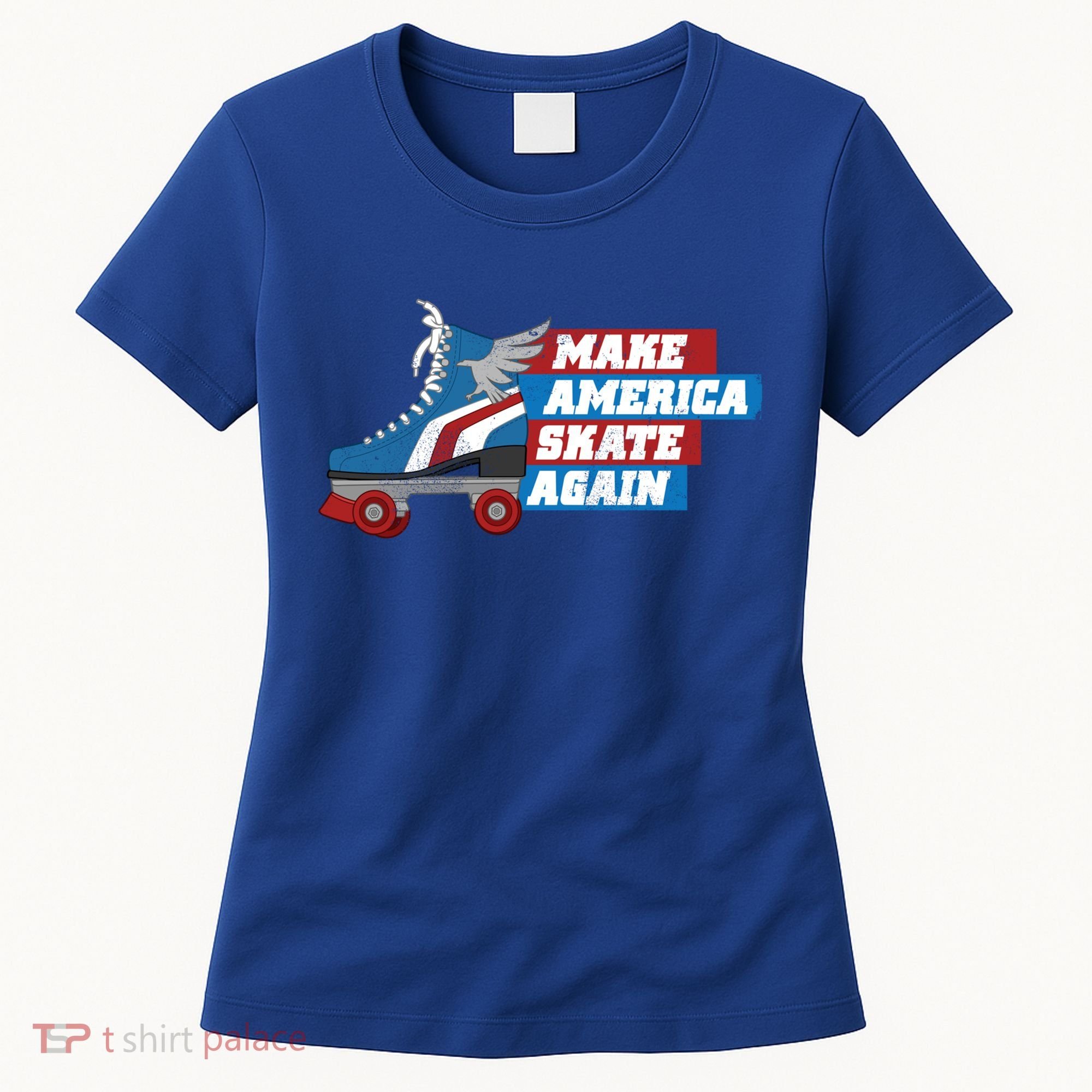 Make America Skate Again Red White And Blue Distressed Gift Women's T-Shirt
