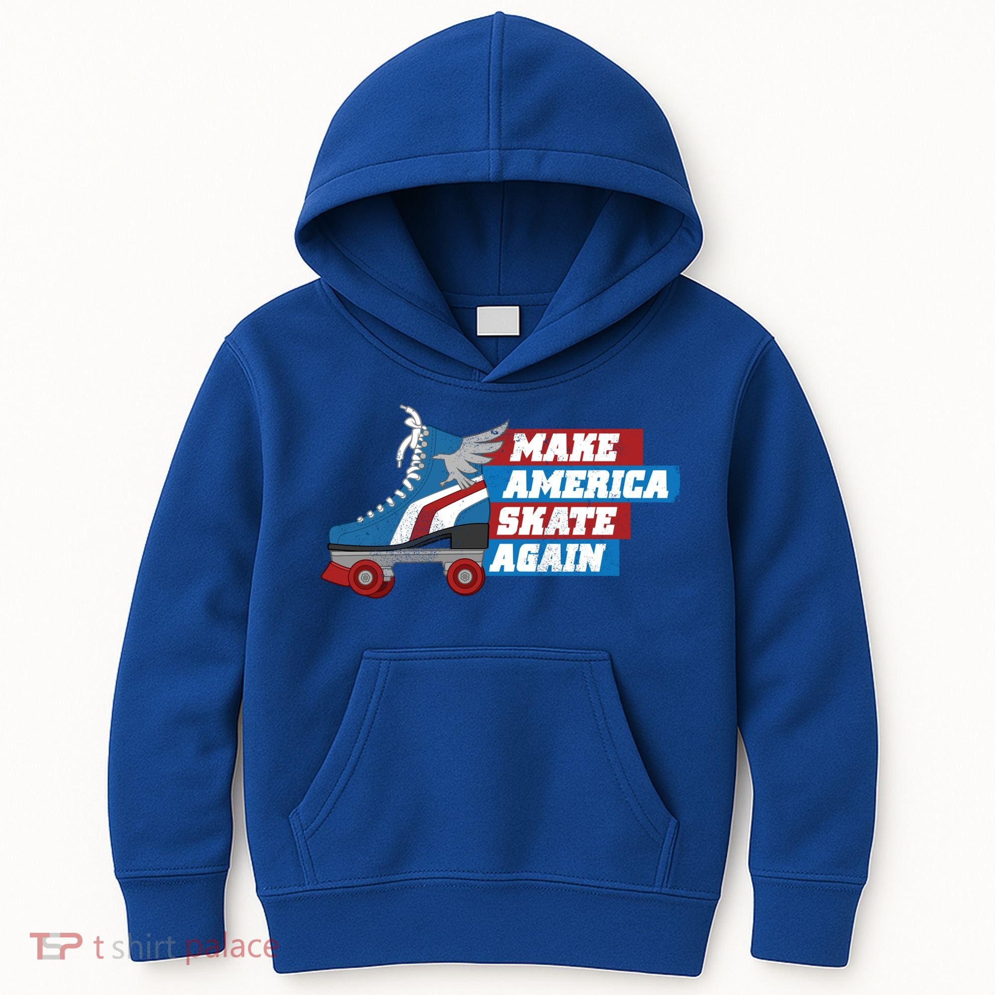 Make America Skate Again Red White And Blue Distressed Gift Kids Hoodie
