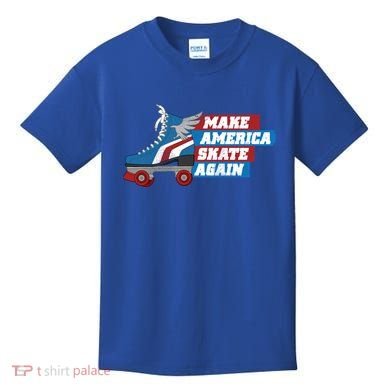 Make America Skate Again Red White And Blue Distressed Gift Kids T-Shirt