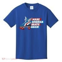 Make America Skate Again Red White And Blue Distressed Gift Kids T-Shirt thumb 0