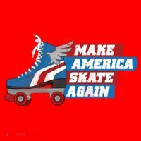 Make America Skate Again Red White And Blue Distressed Gift Santa Hat thumb 1