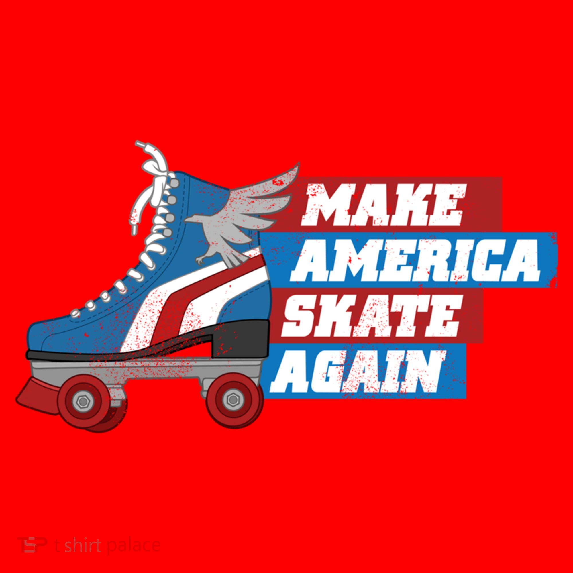 Make America Skate Again Red White And Blue Distressed Gift Santa Hat