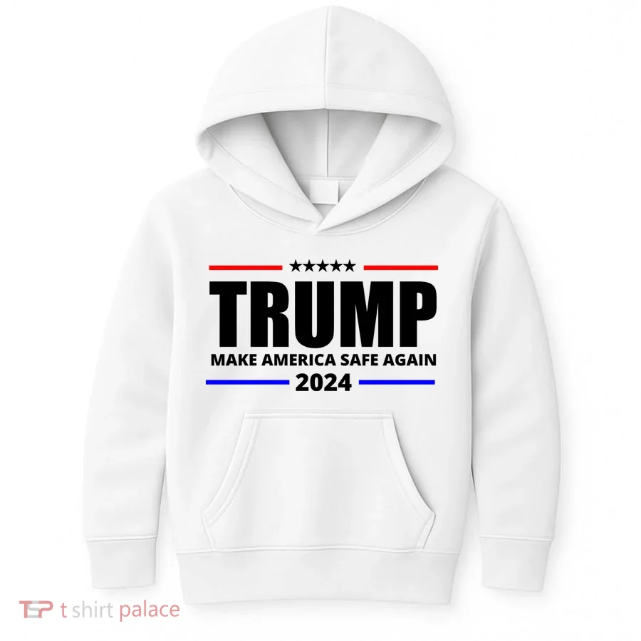Make America Safe Again 2024 Trump Kids Hoodie