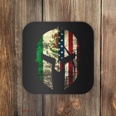 Mexican American Spartan Helmet Chicano Pride Coaster