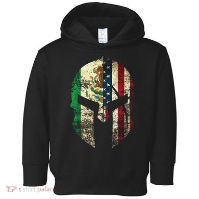 Mexican American Spartan Helmet Chicano Pride Toddler Hoodie