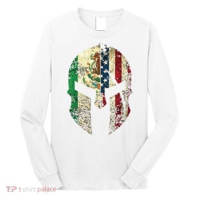 Mexican American Spartan Helmet Chicano Pride Long Sleeve Shirt