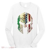 Mexican American Spartan Helmet Chicano Pride Long Sleeve Shirt thumb 0