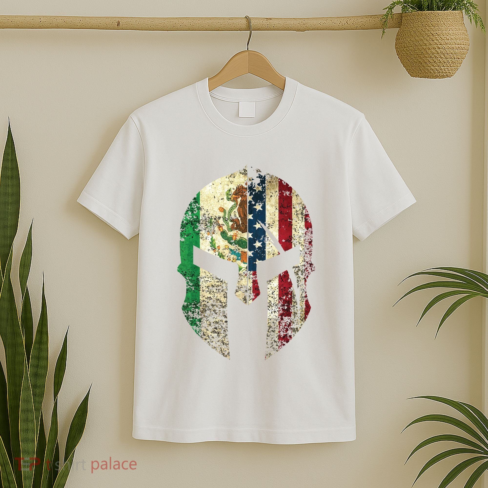 Mexican American Spartan Helmet Chicano Pride T-Shirt