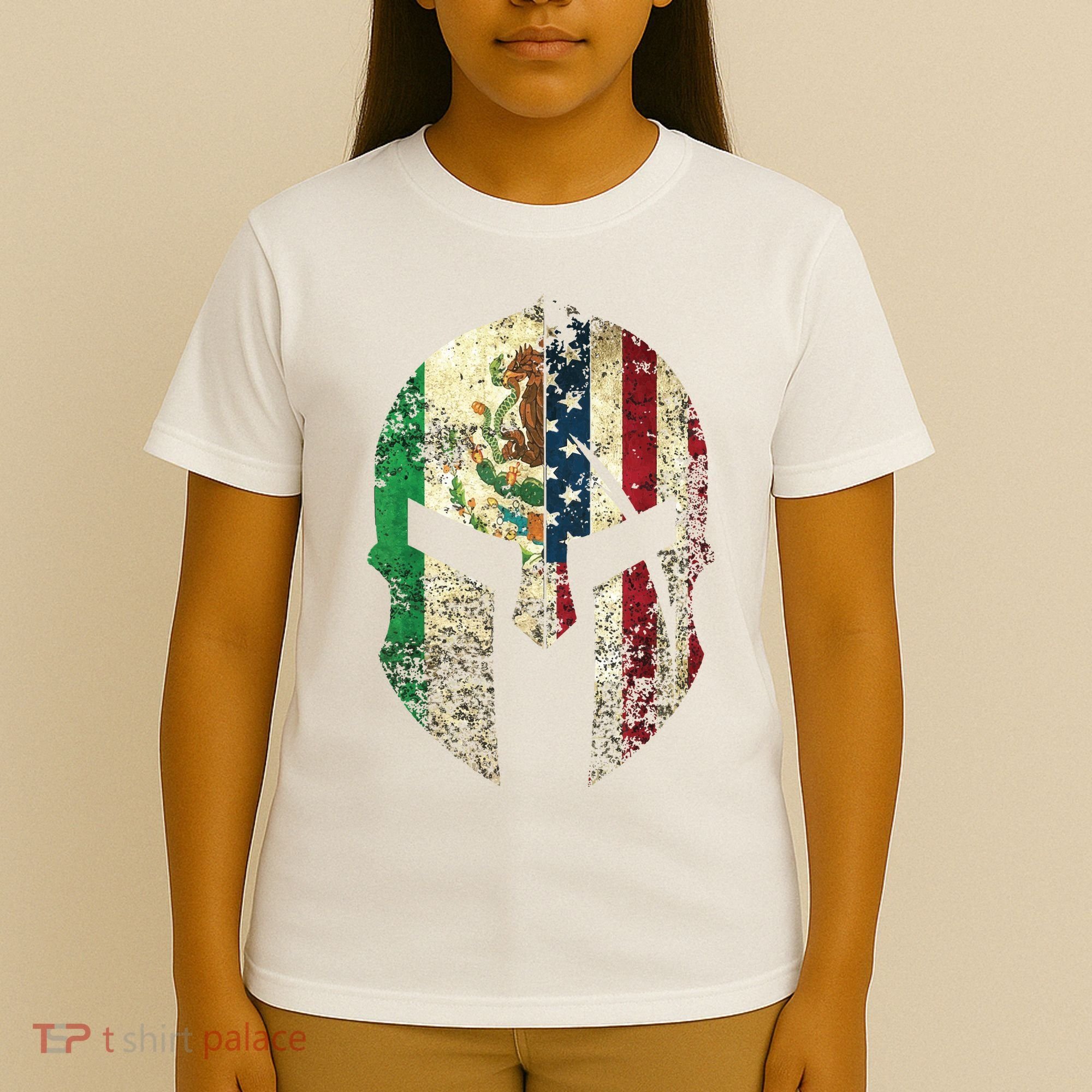 Mexican American Spartan Helmet Chicano Pride T-Shirt