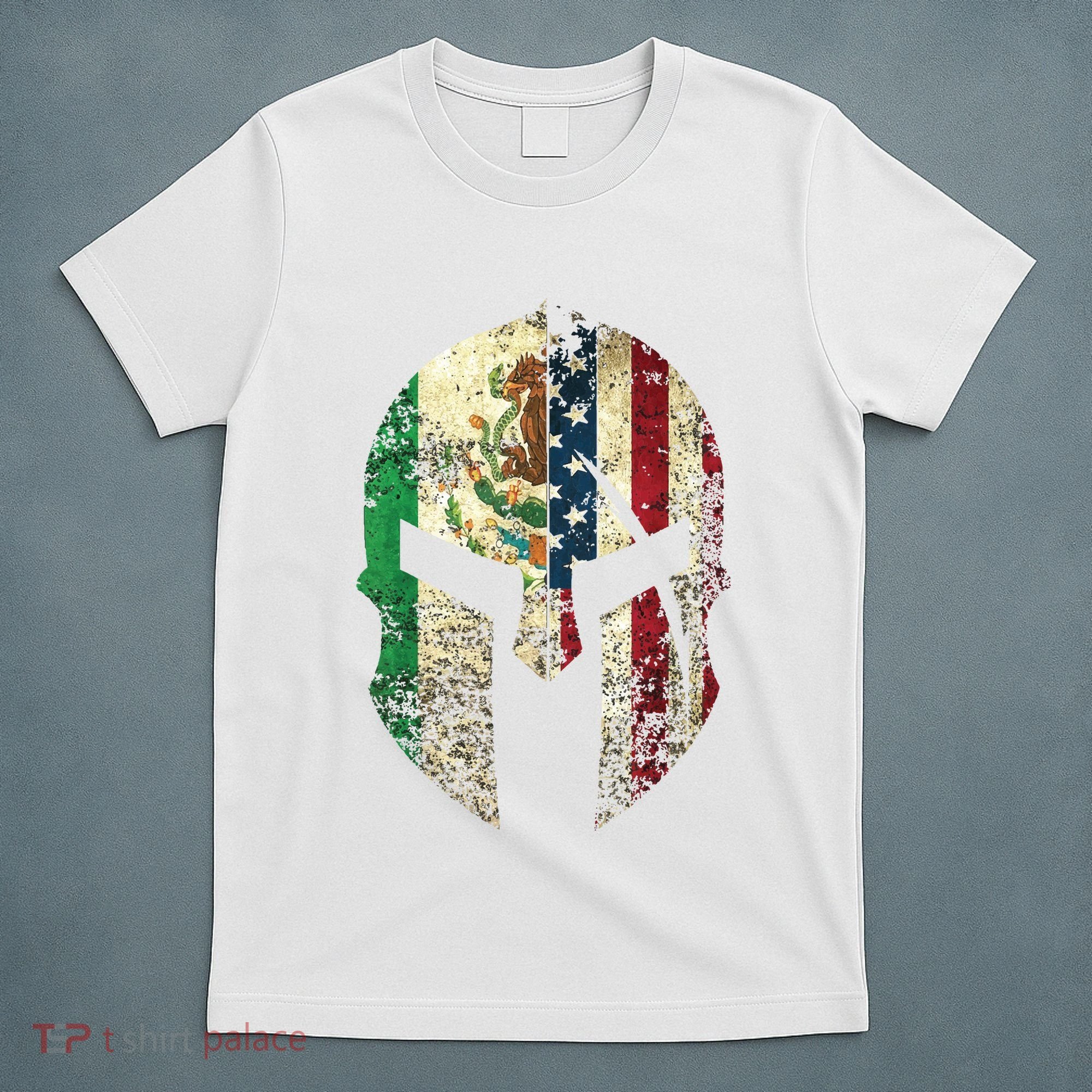 Mexican American Spartan Helmet Chicano Pride T-Shirt