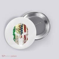 Mexican American Spartan Helmet Chicano Pride Button thumb 0