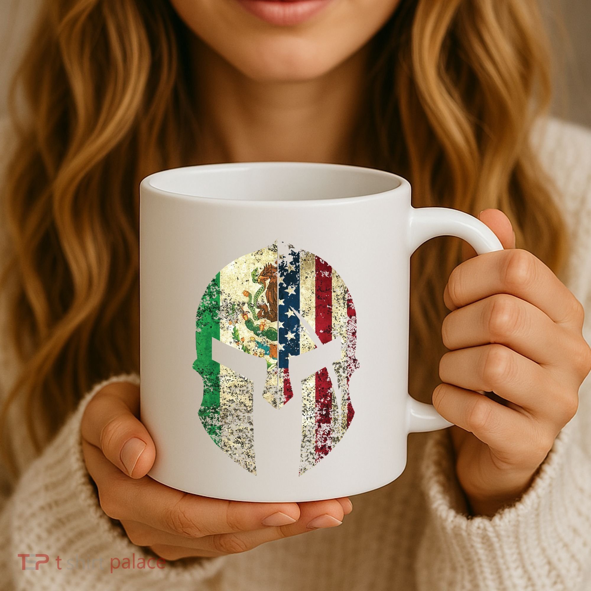 Mexican American Spartan Helmet Chicano Pride Coffee Mug