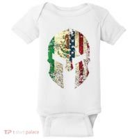 Mexican American Spartan Helmet Chicano Pride Baby Bodysuit thumb 0