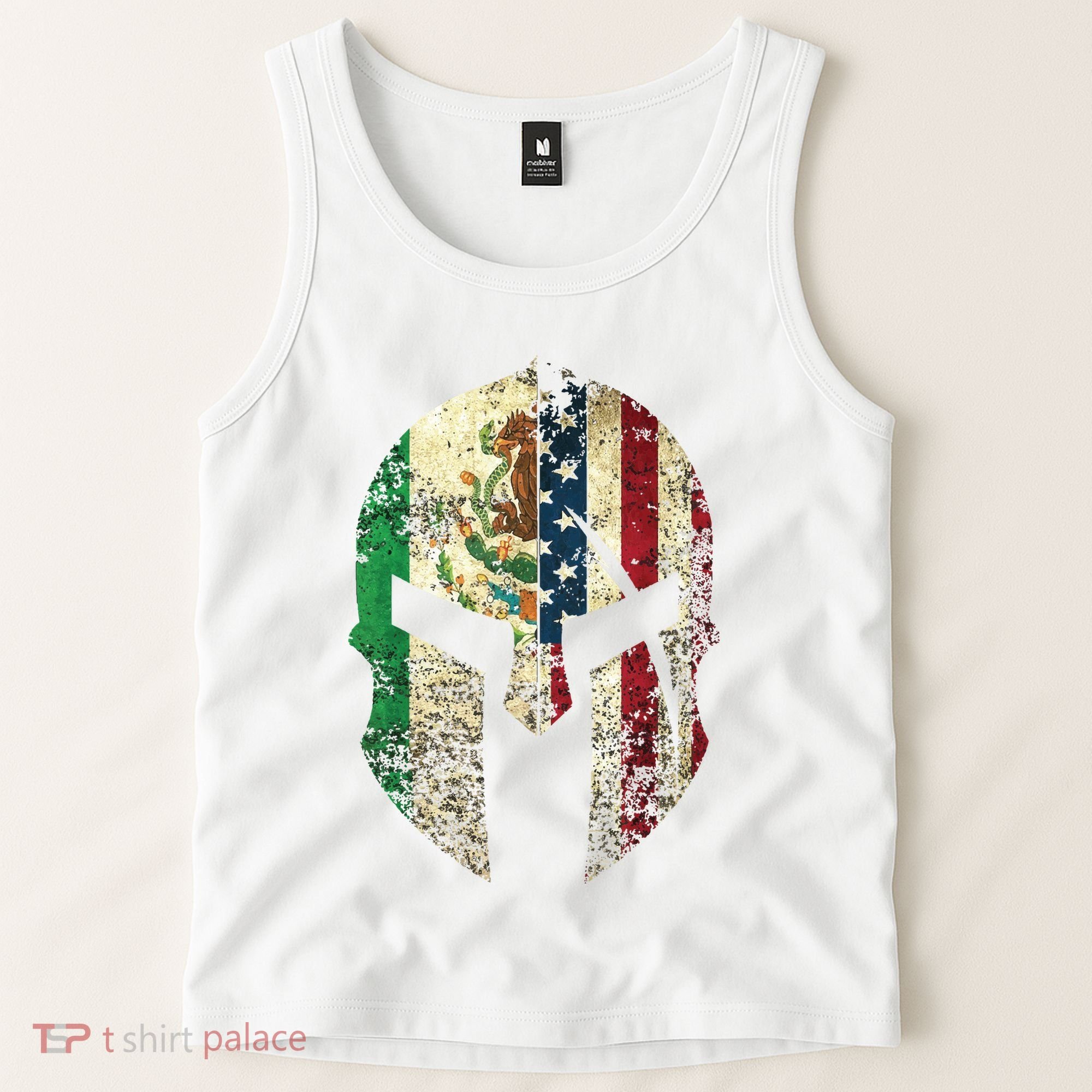 Mexican American Spartan Helmet Chicano Pride Tank Top