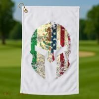 Mexican American Spartan Helmet Chicano Pride Golf Towel thumb 1