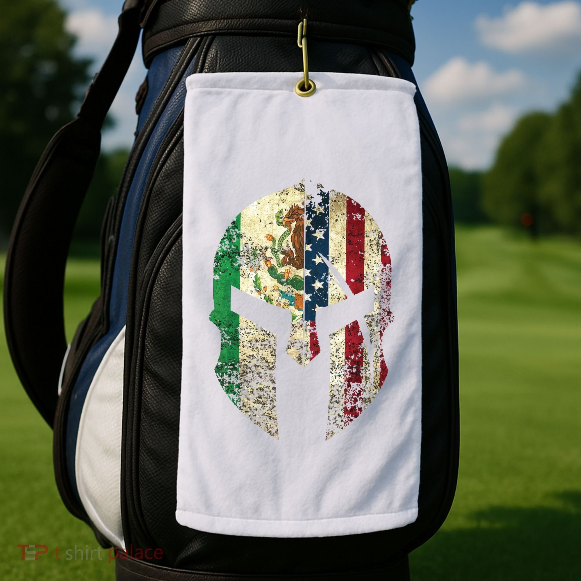 Mexican American Spartan Helmet Chicano Pride Golf Towel