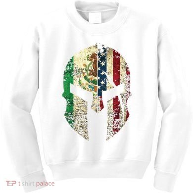 Mexican American Spartan Helmet Chicano Pride Kids Sweatshirt