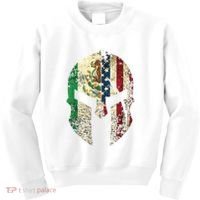 Mexican American Spartan Helmet Chicano Pride Kids Sweatshirt thumb 0