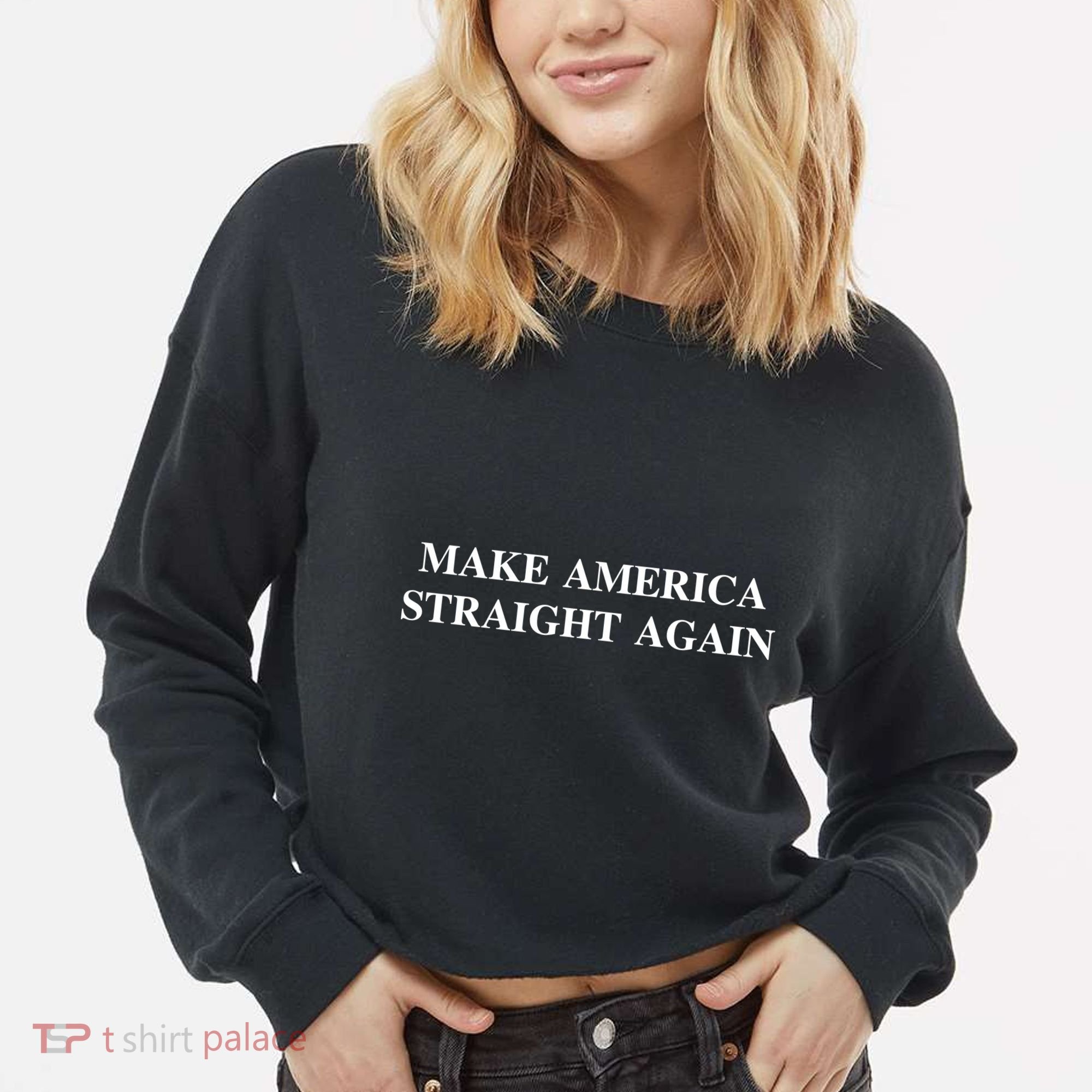 Make America Straight Again Cropped Pullover Crew