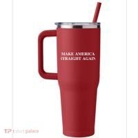 Make America Straight Again 40oz Vacuum Insulated Stainless Steel Travel Tumbler thumb 2